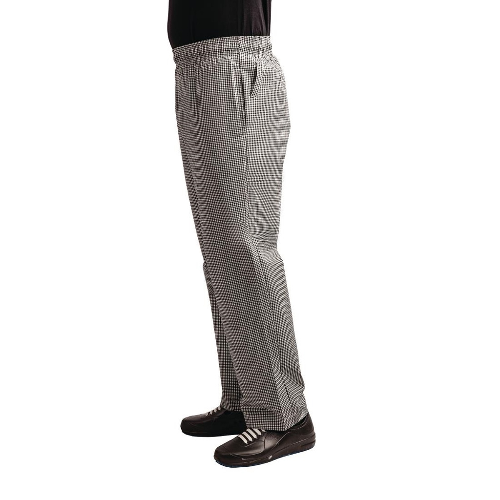 Pantalon de cuisine Whites Easyfit à petits carreaux noirs XS