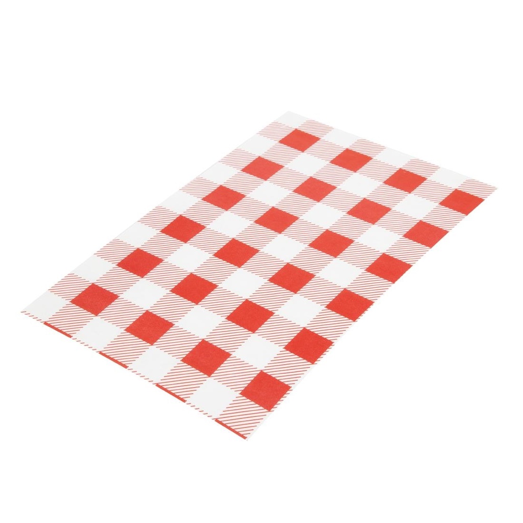 Papier ingraissable vichy rouge 190 x 310mm (lot de 200)