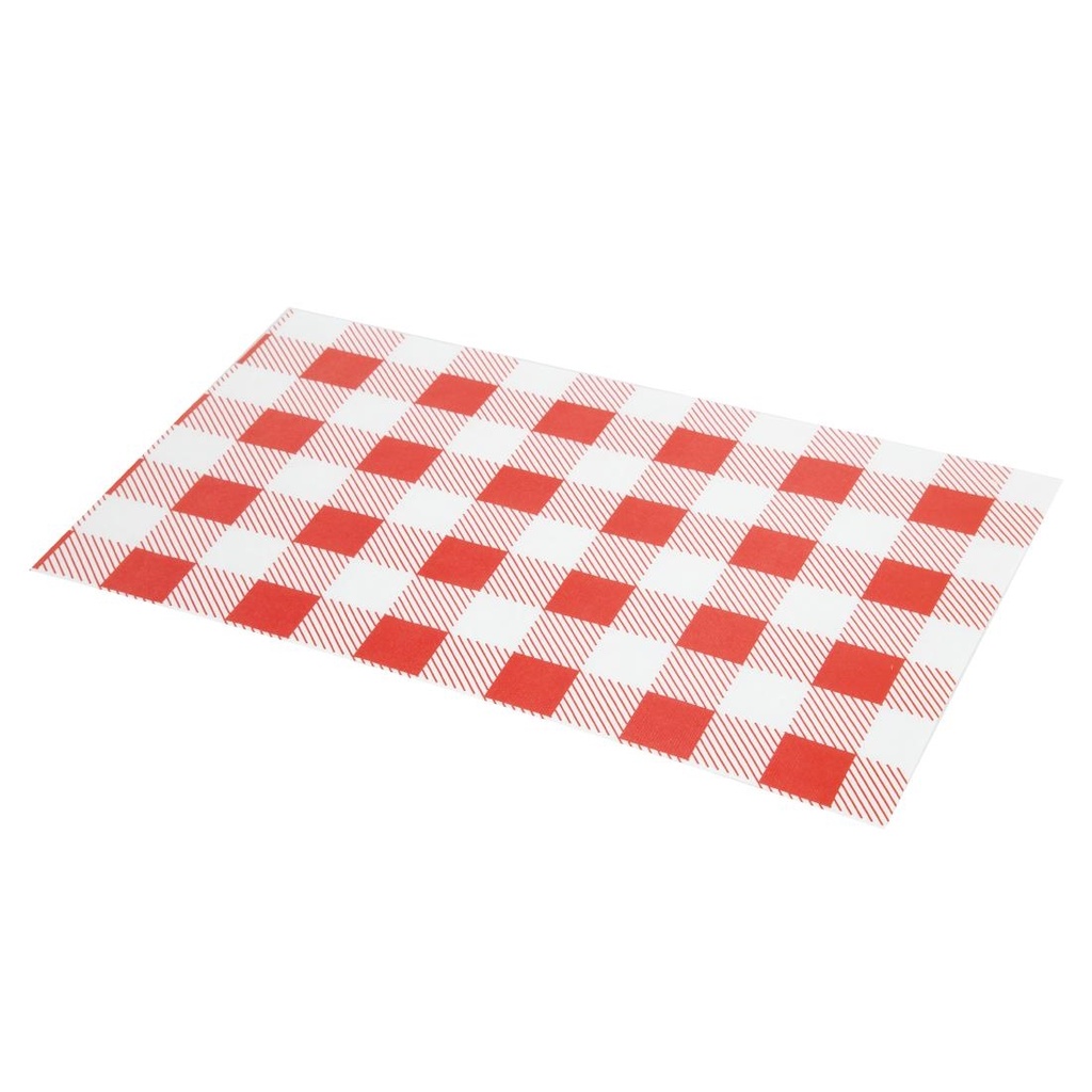 Papier ingraissable vichy rouge 190 x 310mm (lot de 200)