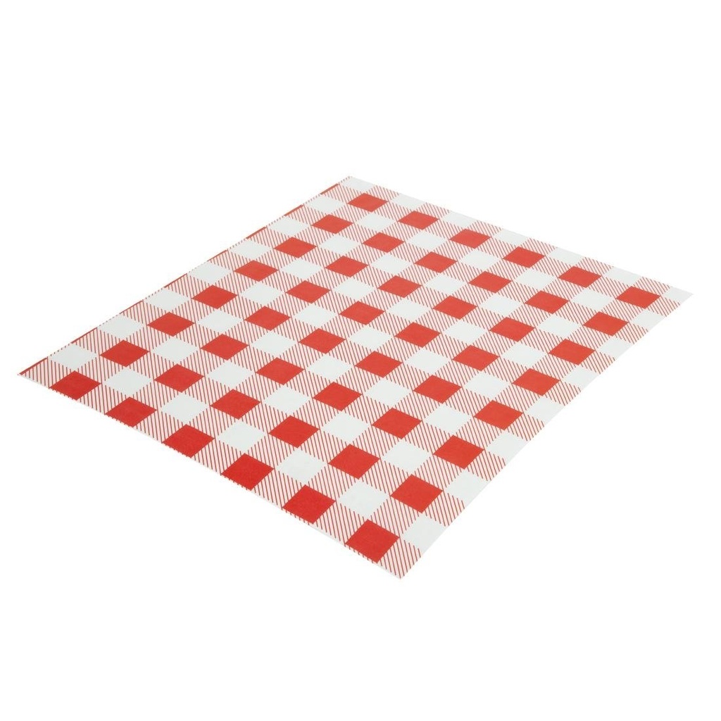 Papier ingraissable vichy rouge 310x380mm lot de 200