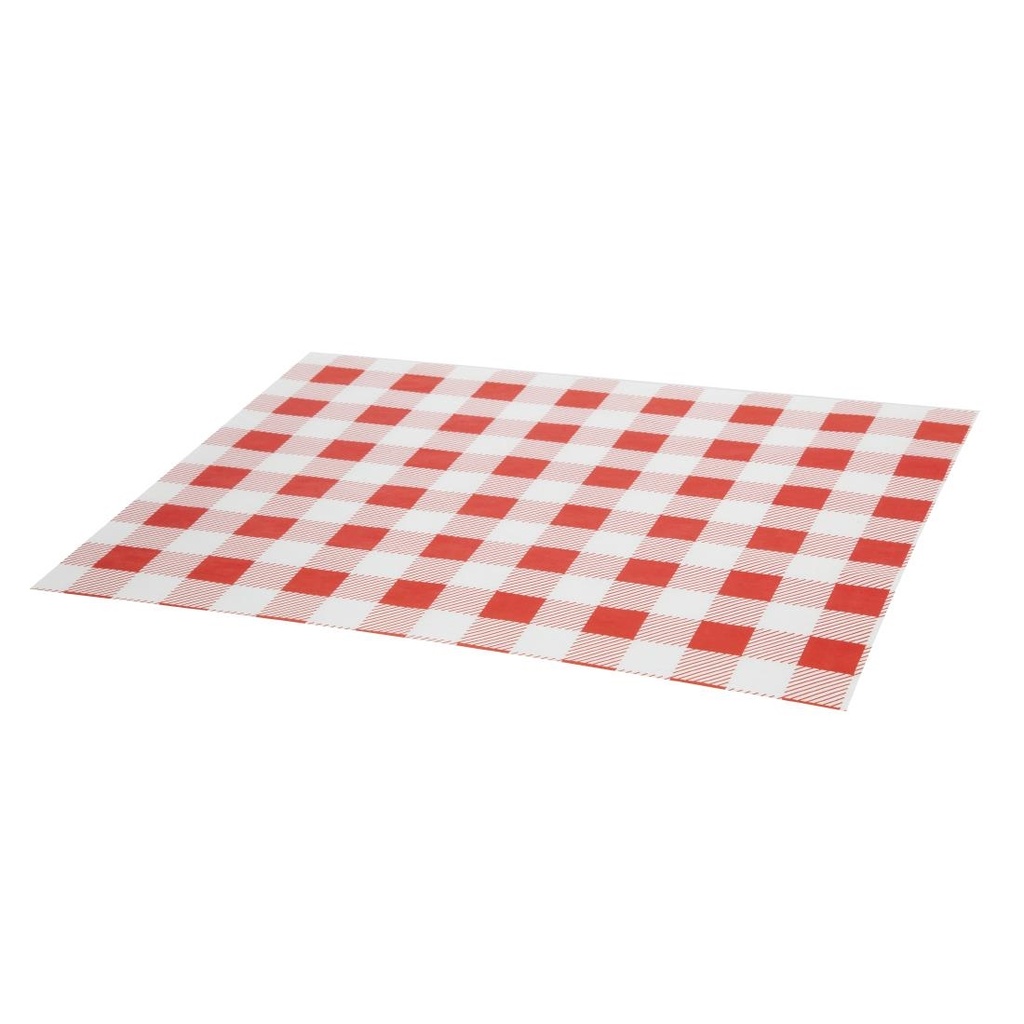 Papier ingraissable vichy rouge 310x380mm lot de 200