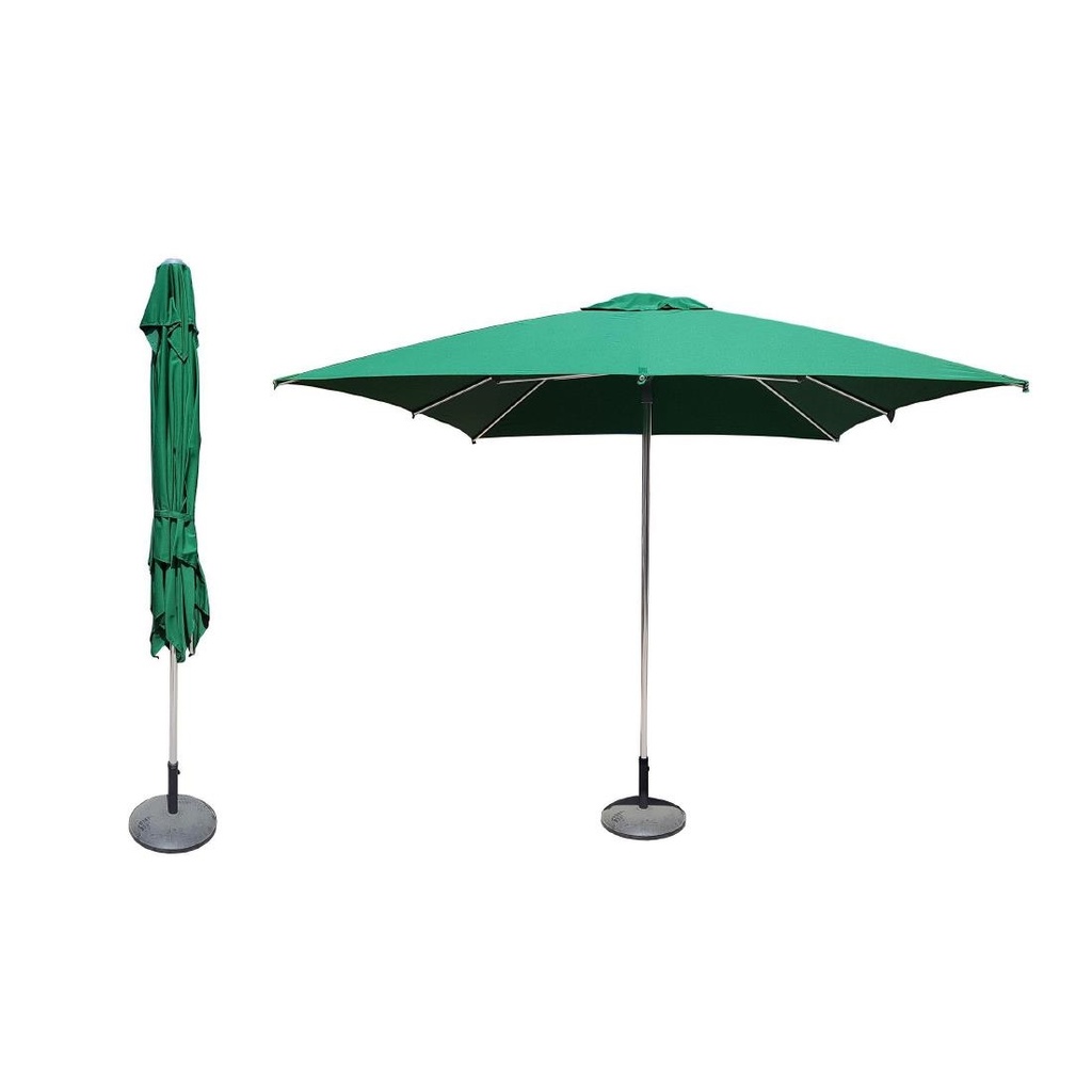 Parasol carré Eden Milan vert 2,5 x 2,5 m 