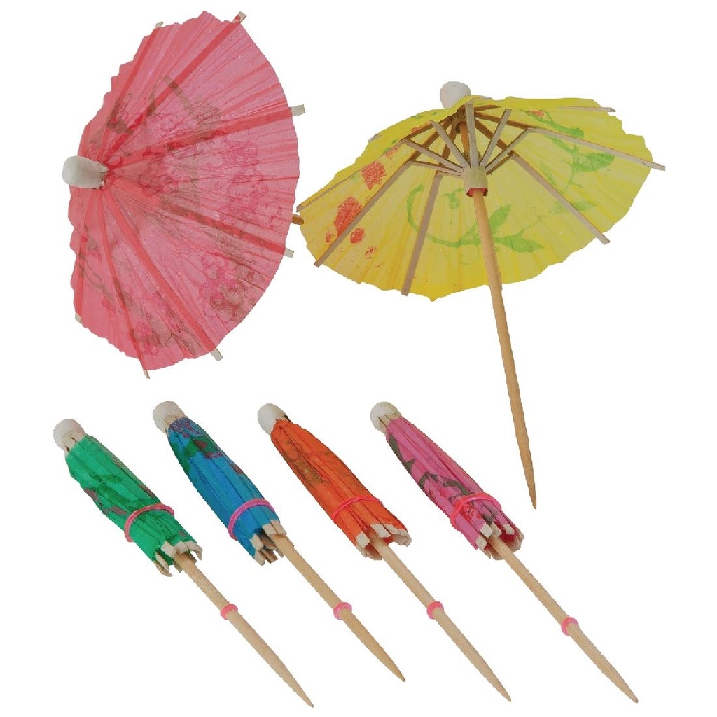 Parasols en papier de différentes couleurs (Lot de 144)