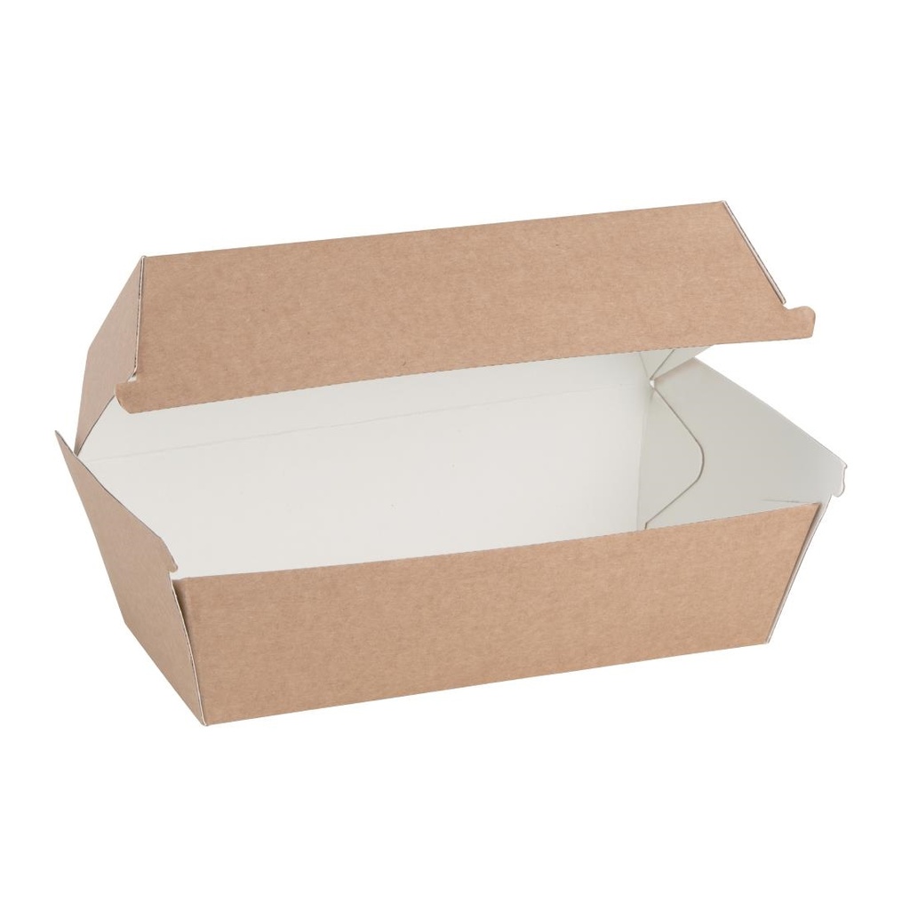 Petites boîtes kraft avec couvercle à charnière compostables Fiesta Compostable 172mm (lot de 200)