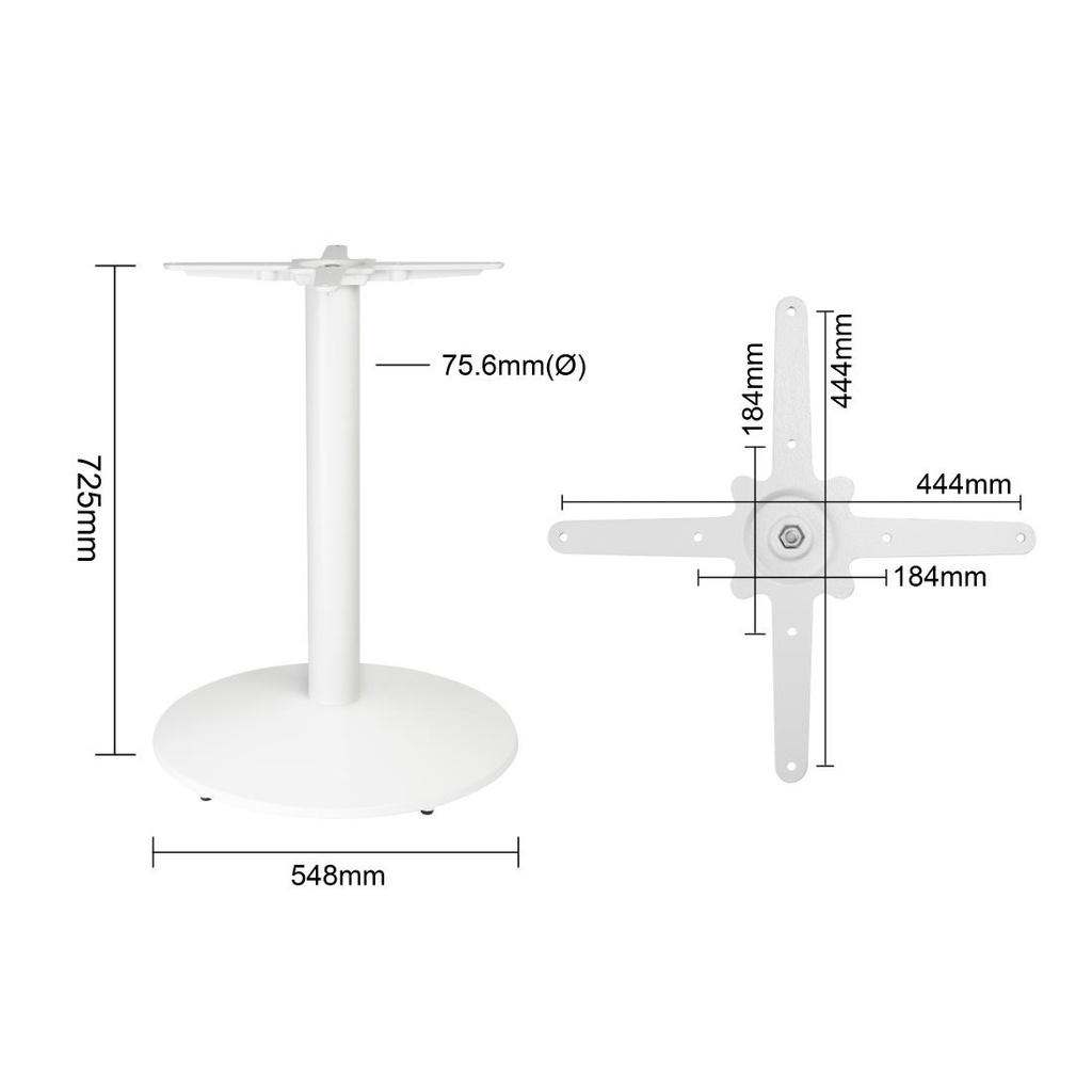 Pied de table en fonte Bolero blanc