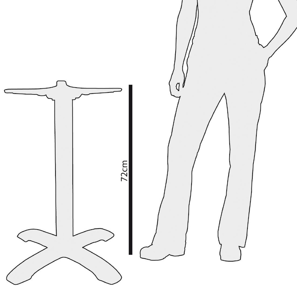 Pied de table rond chromé Bolero