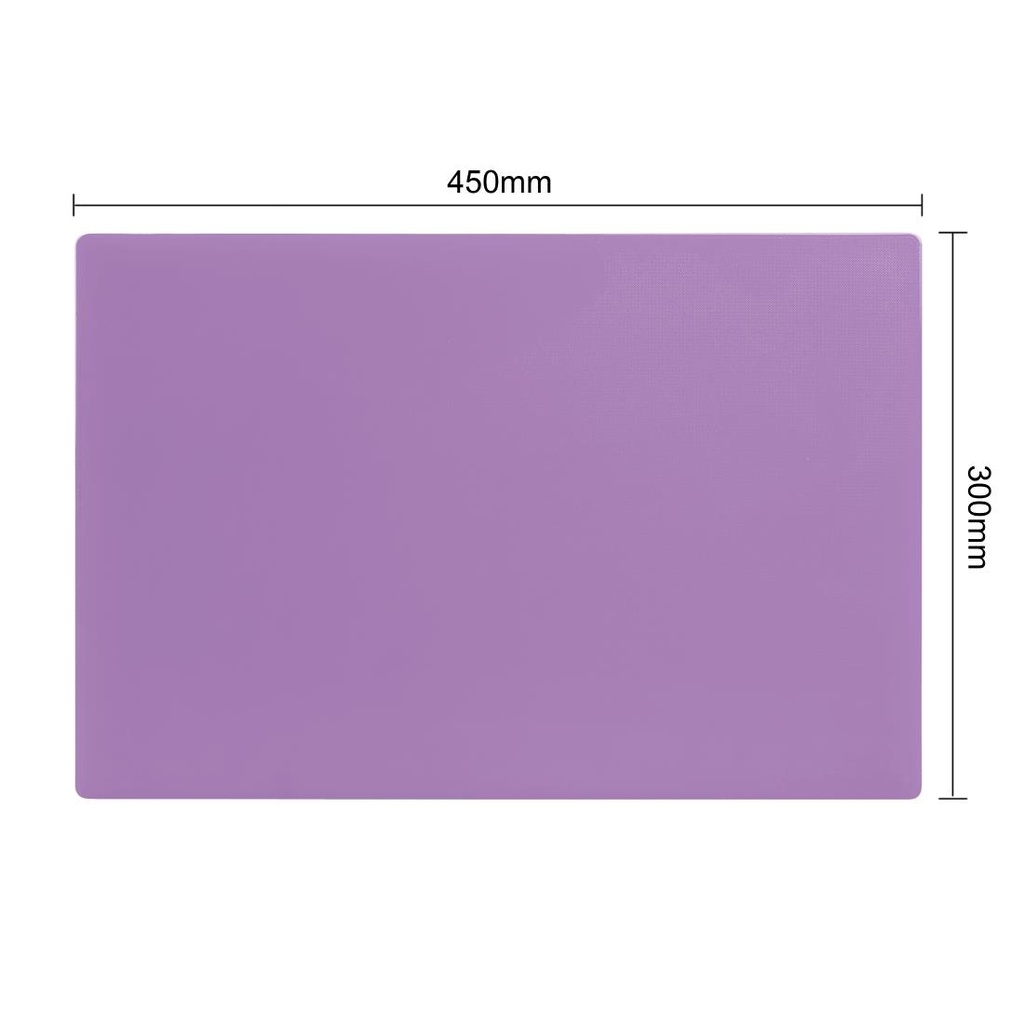 Planche à découper antibactérienne basse densité Hygiplas violette 450x300x10mm