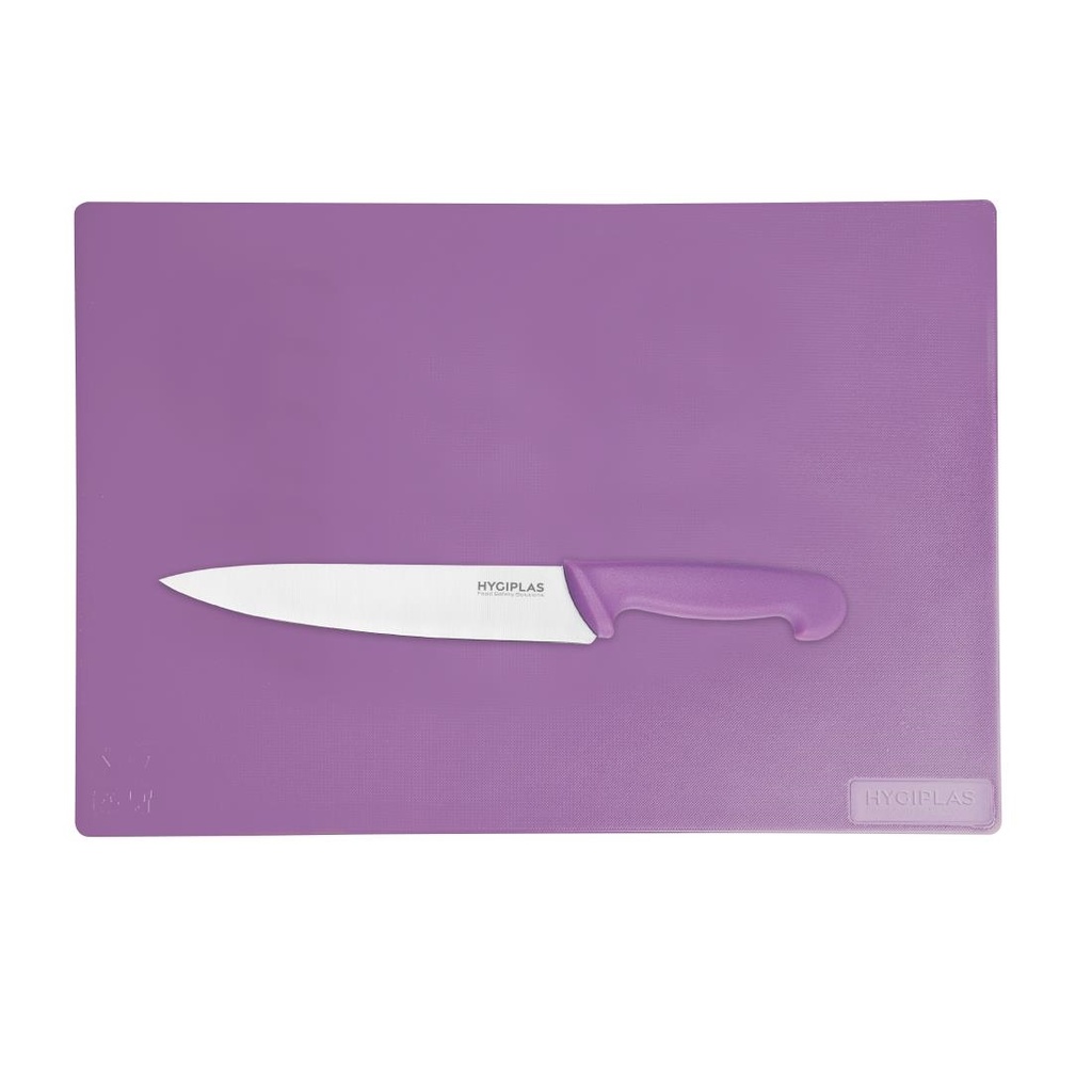 Planche à découper antibactérienne basse densité Hygiplas violette 450x300x10mm