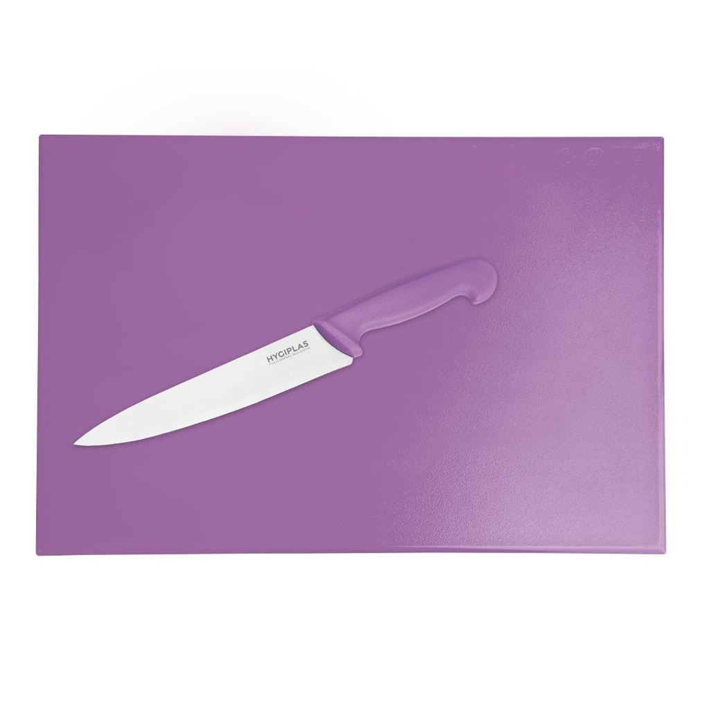 Planche à découper antibactérienne haute densité Hygiplas violette 450x300x10mm