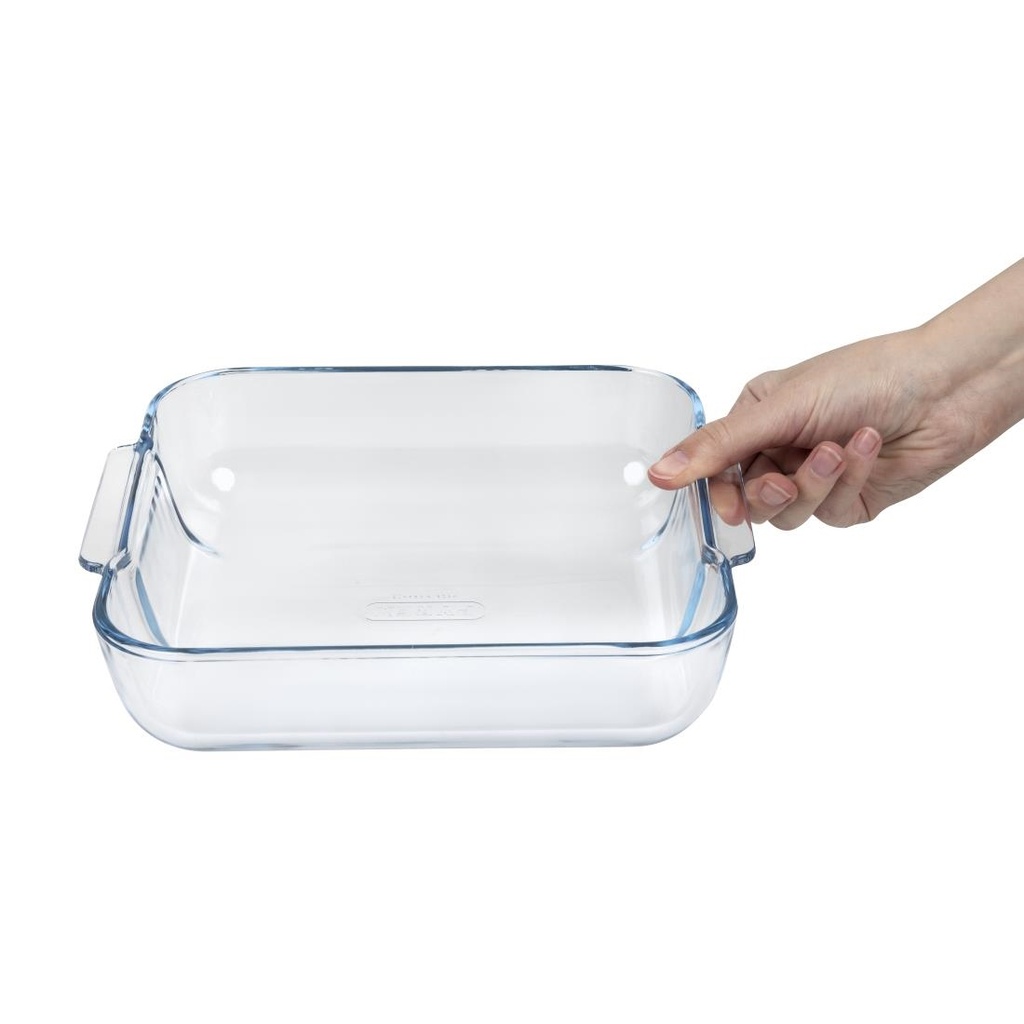 Plat carré en verre Pyrex 210mm