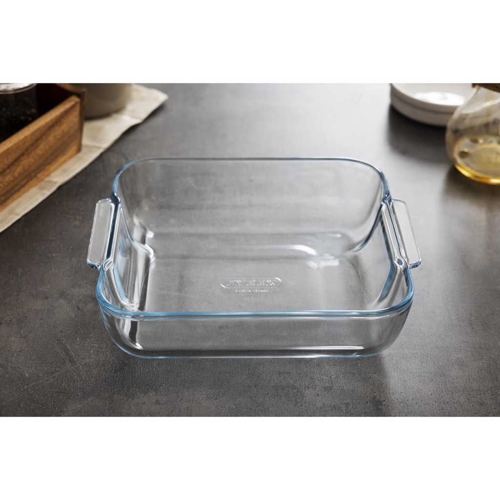 Plat carré en verre Pyrex 210mm