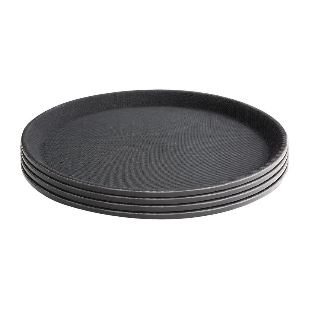 Plateau antidérapant en plastique Olympia Kristallon rond noir 356mm