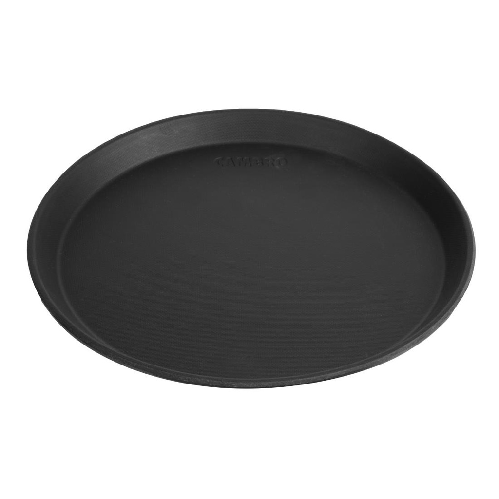 Plateau de service rond fibre de verre antidérapant Camtread Cambro noir 28 cm