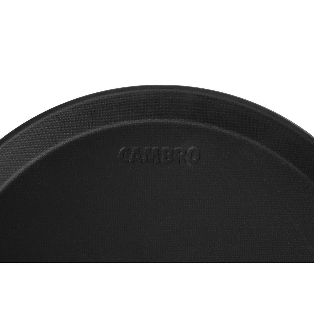 Plateau de service rond fibre de verre antidérapant Camtread Cambro noir 28 cm