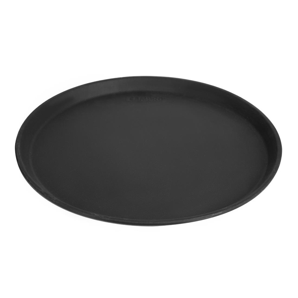 Plateau de service rond fibre de verre antidérapant Camtread Cambro noir 35,5 cm