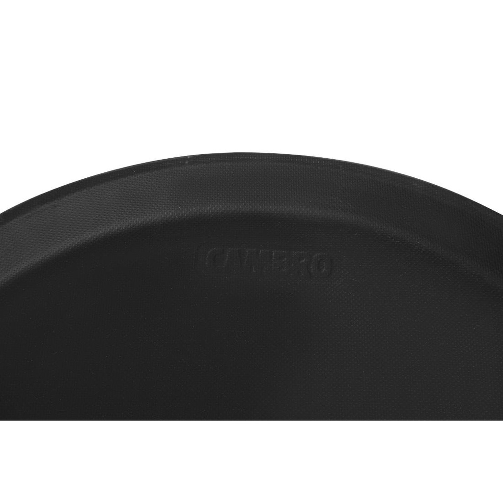 Plateau de service rond fibre de verre antidérapant Camtread Cambro noir 35,5 cm