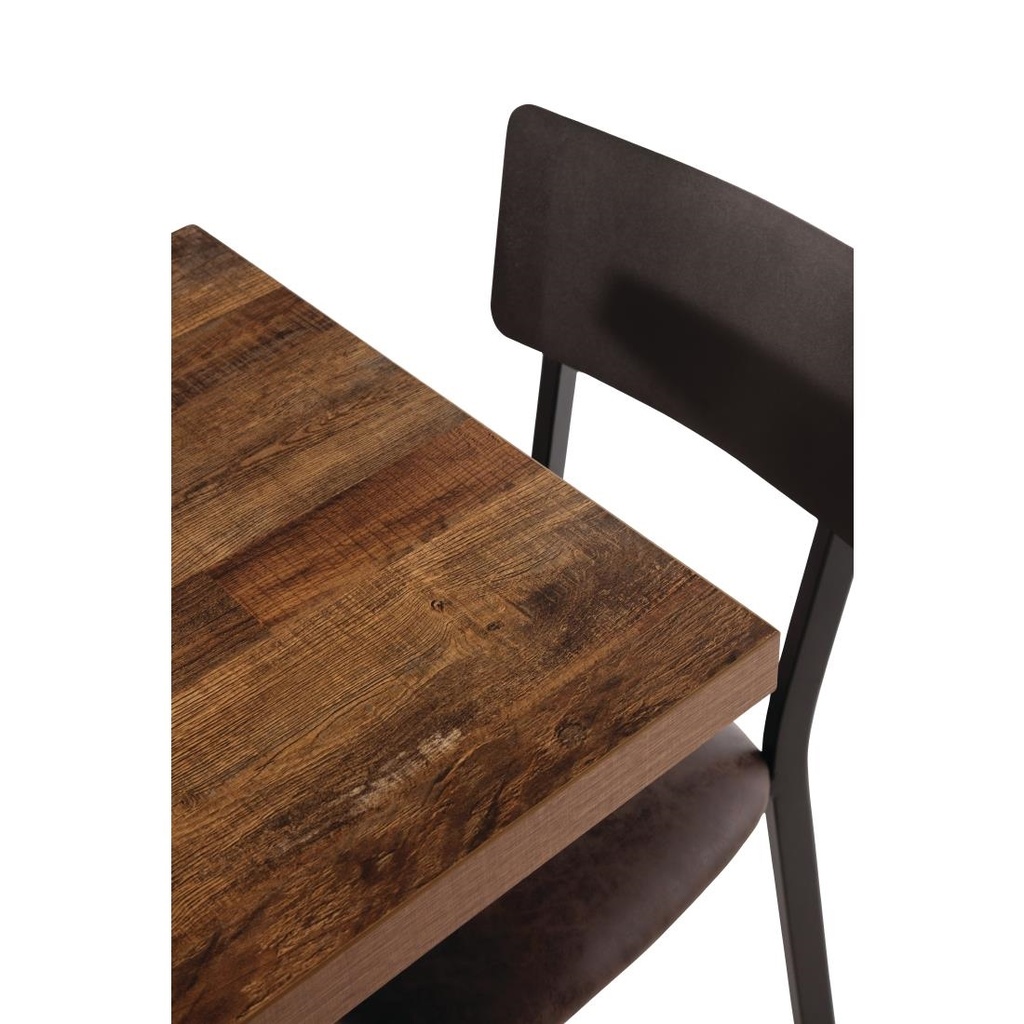 Plateau de table carré Bolero effet bois vieilli - 70 cm