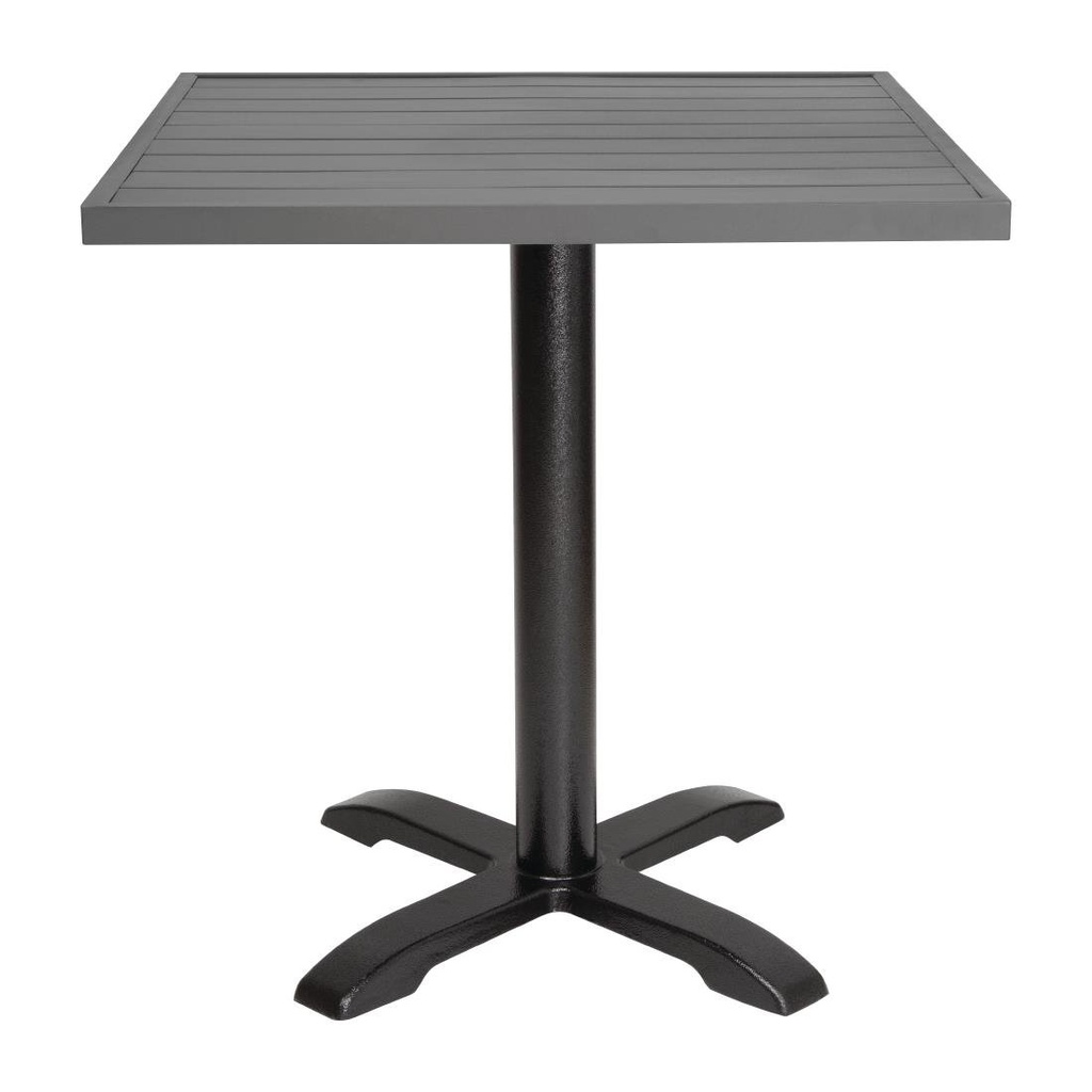 Plateau de table carré en aluminium Bolero gris foncé 700 mm