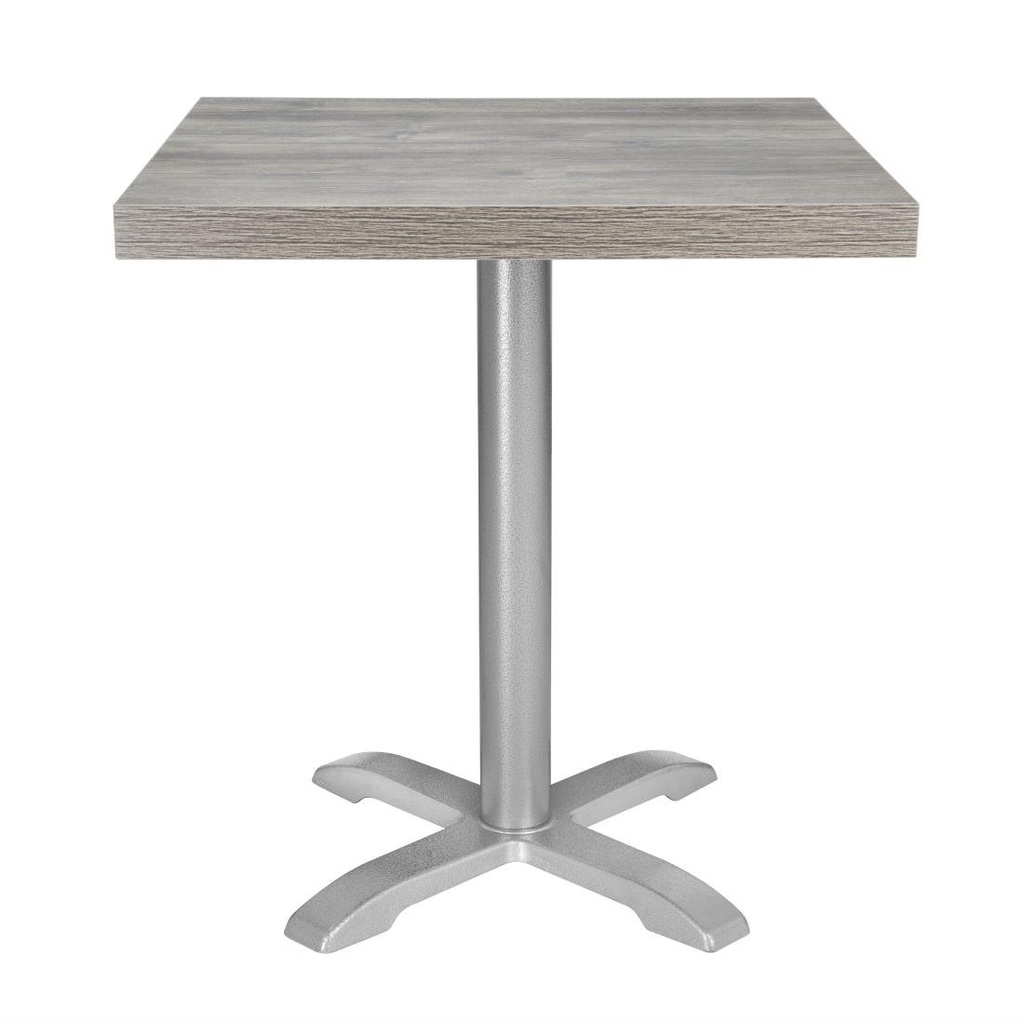 Plateau de table carré pré-percé en mélamine Bolero gris 600 mm