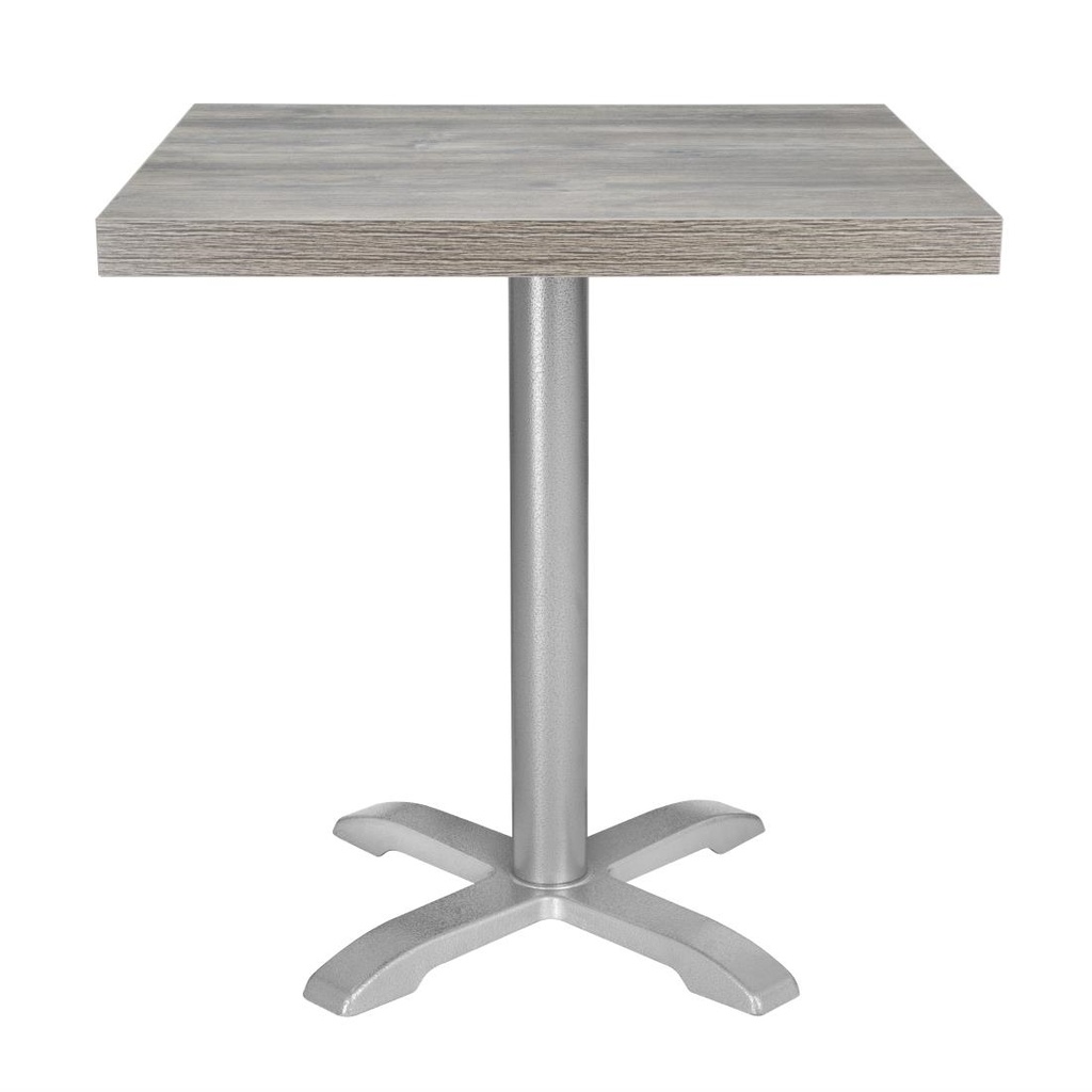 Plateau de table carré pré-percé en mélamine Bolero gris 700 mm