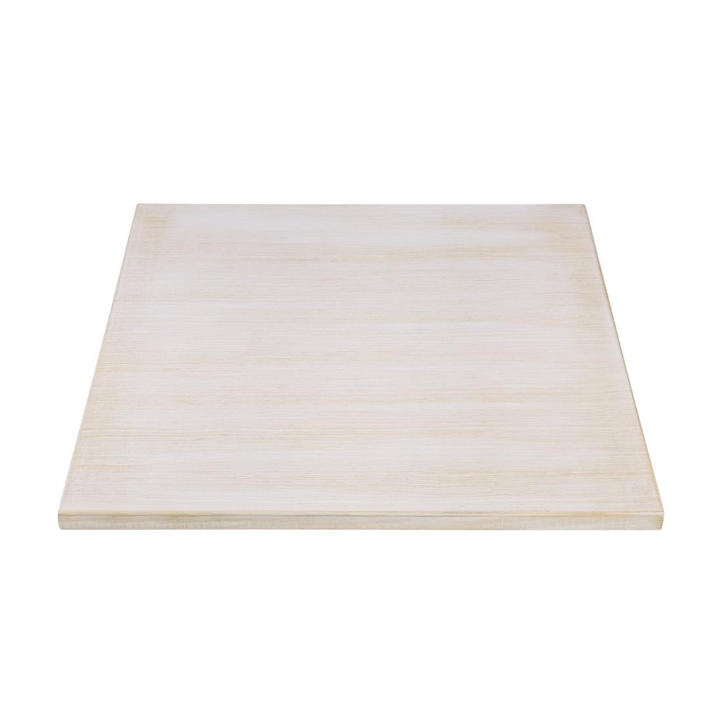 Plateau de table carré pré-percé vintage blanc Bolero 700mm