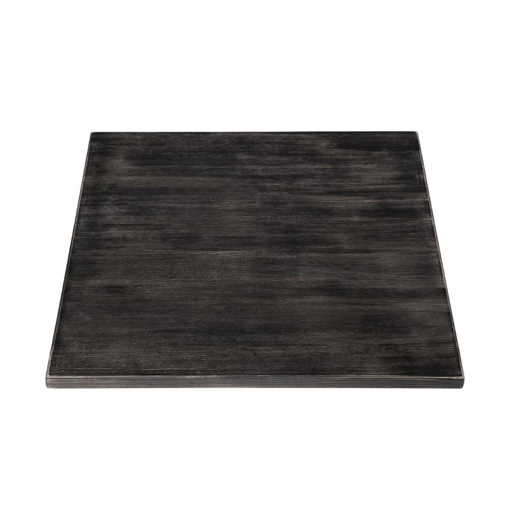 Plateau de table carré pré-percé vintage noir Bolero 700mm