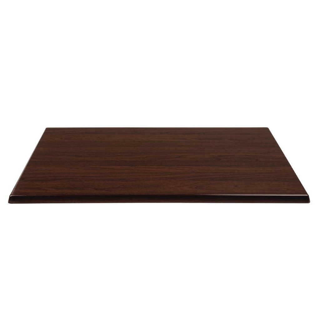 Plateau de table rectangulaire pré percé Bolero coloris marron foncé