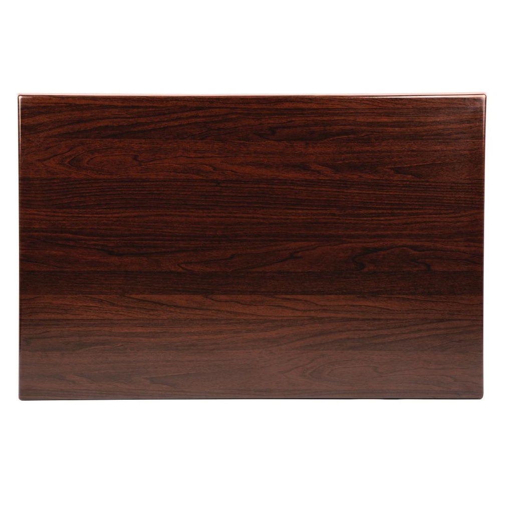 Plateau de table rectangulaire pré percé Bolero coloris marron foncé