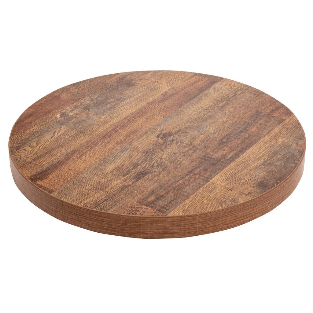 Plateau de table rond Bolero 60 cm effet bois vieilli