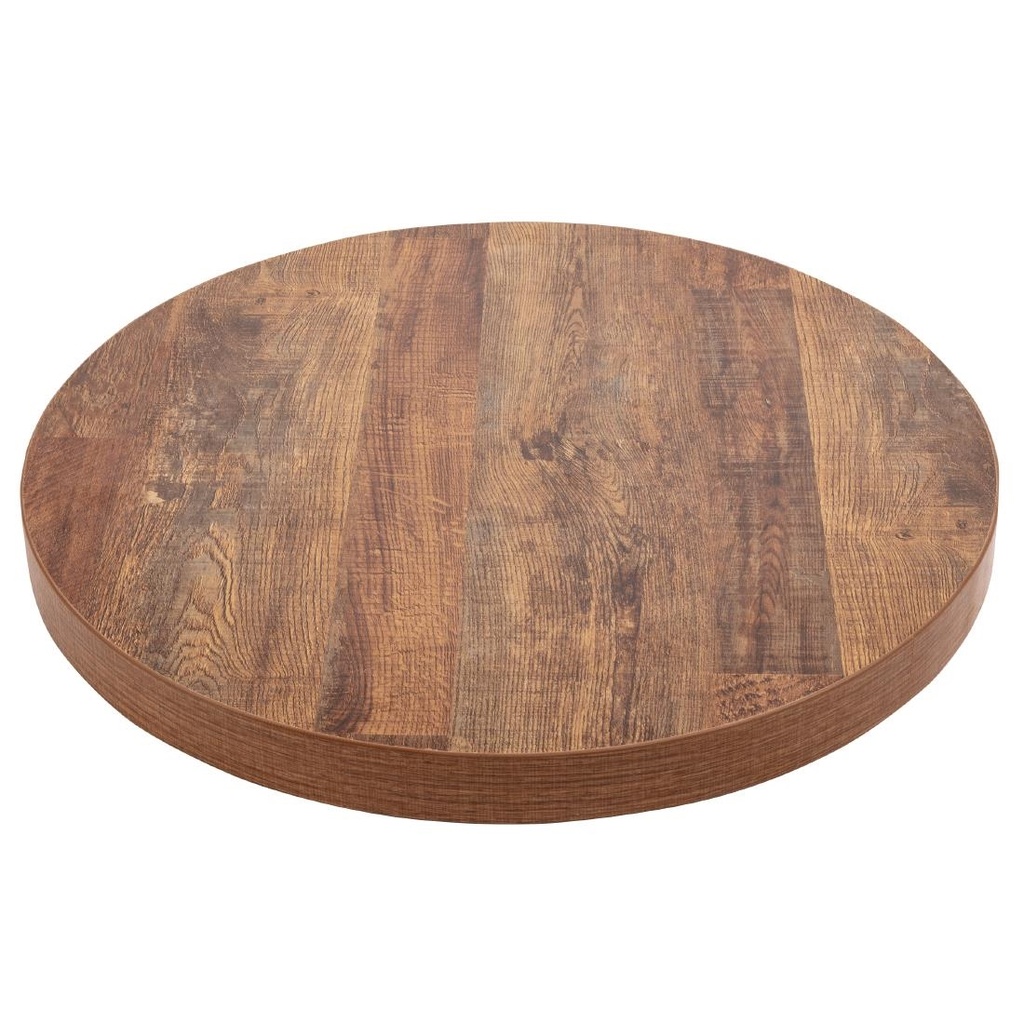 Plateau de table rond Bolero 60 cm effet bois vieilli