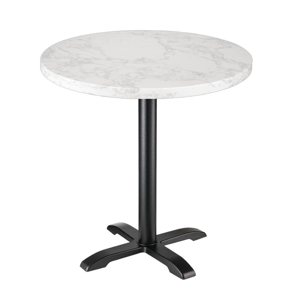 Plateau de table rond effet marbre Bolero blanc 600mm