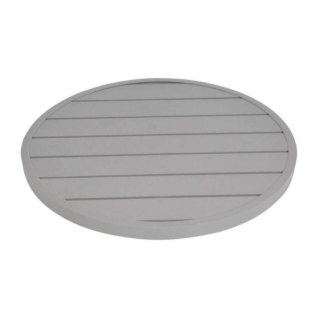 Plateau de table rond en aluminium Bolero gris clair 580 mm