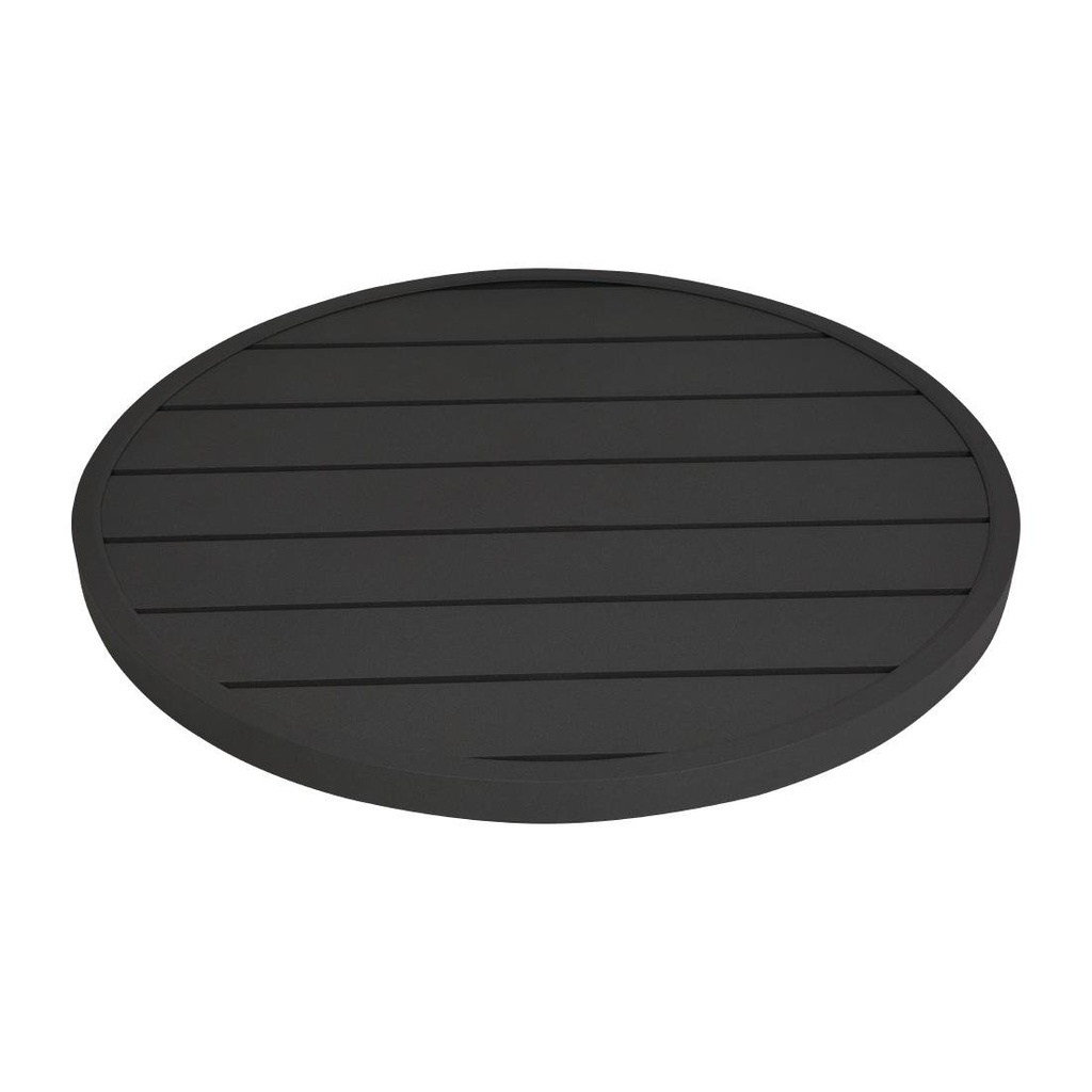 Plateau de table rond en aluminium Bolero noir 580 mm