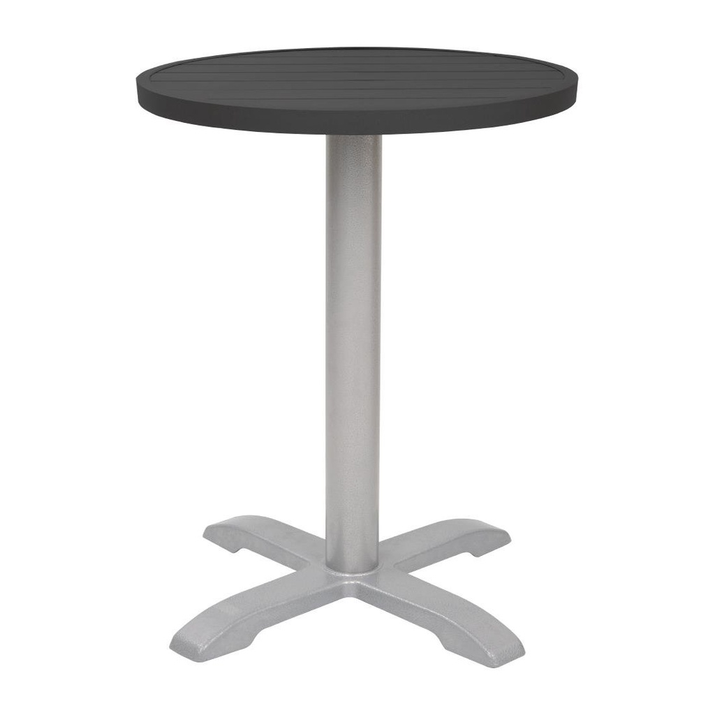 Plateau de table rond en aluminium Bolero noir 580 mm