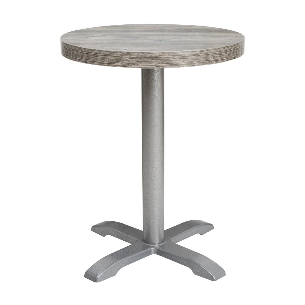 Plateau de table rond pré-percé en mélamine Bolero gris 600 mm