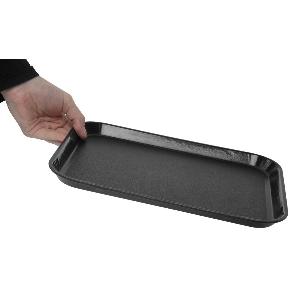 Plateau rectangulaire antidérapant en fibre de verre EpicTread Cambro noir 35 cm