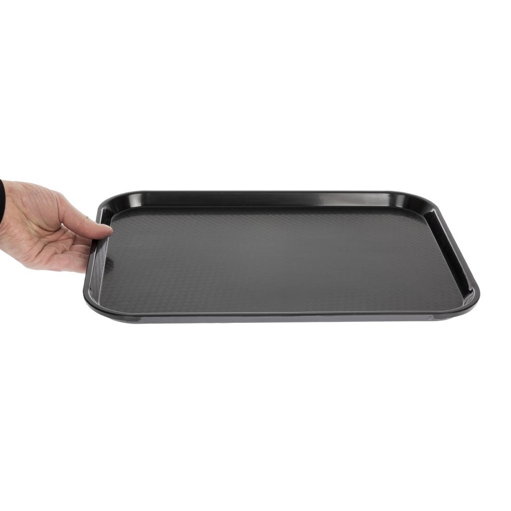 Plateau rectangulaire en polypropylène Fast Food Cambro noir 41 cm