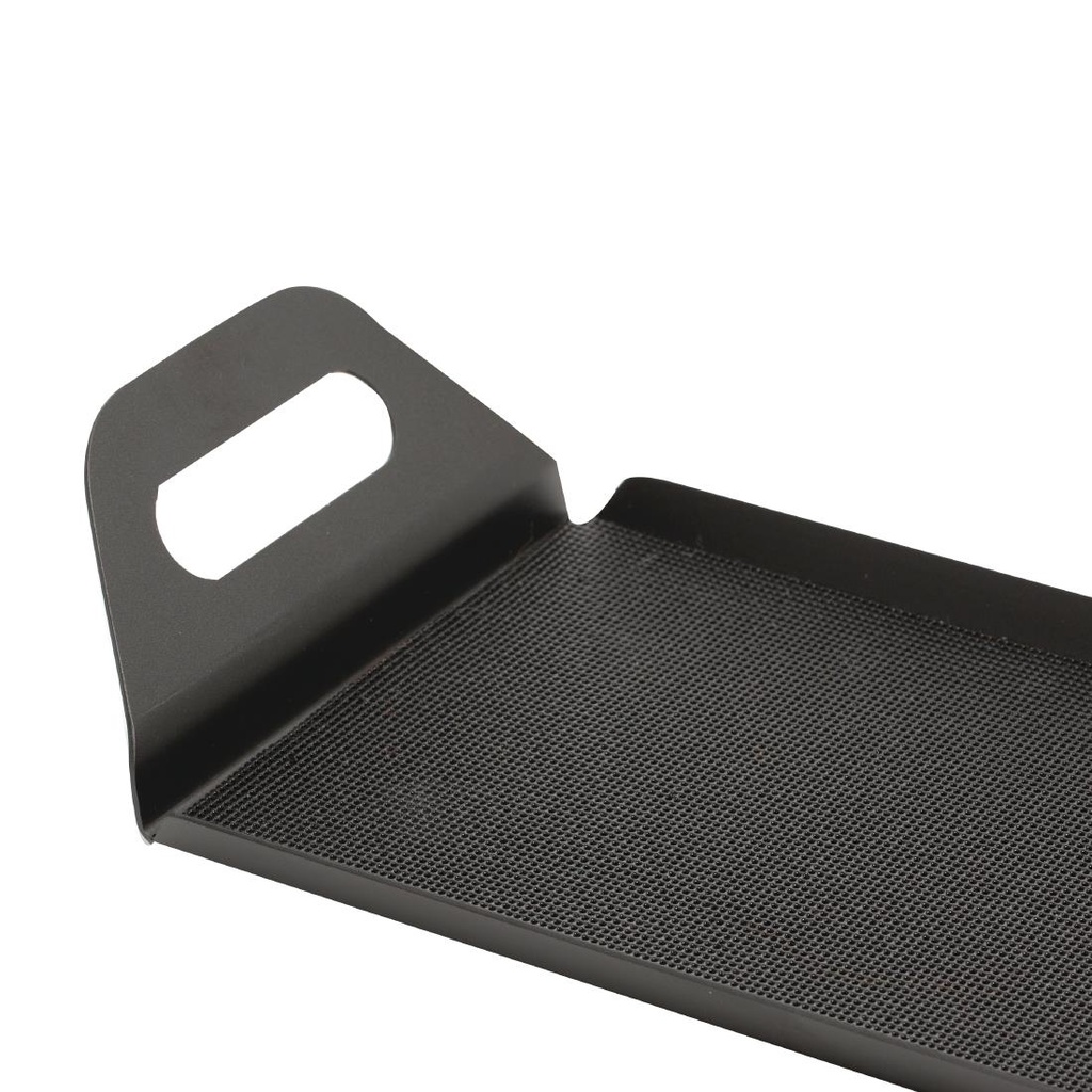 Plateau traiteur noir avec tapis antidérapant Comas 15x55cm