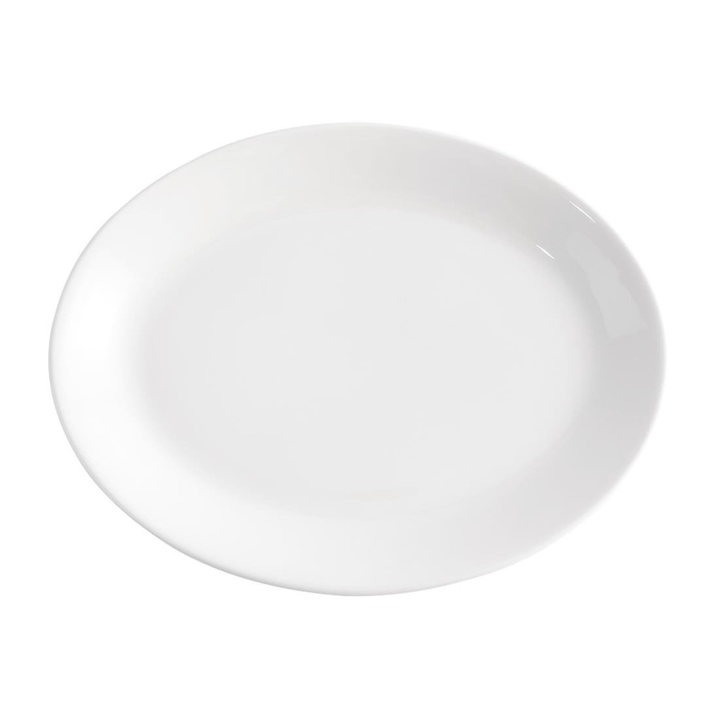 Plateaux ovales blancs Churchill Whiteware 305mm (lot de 12)