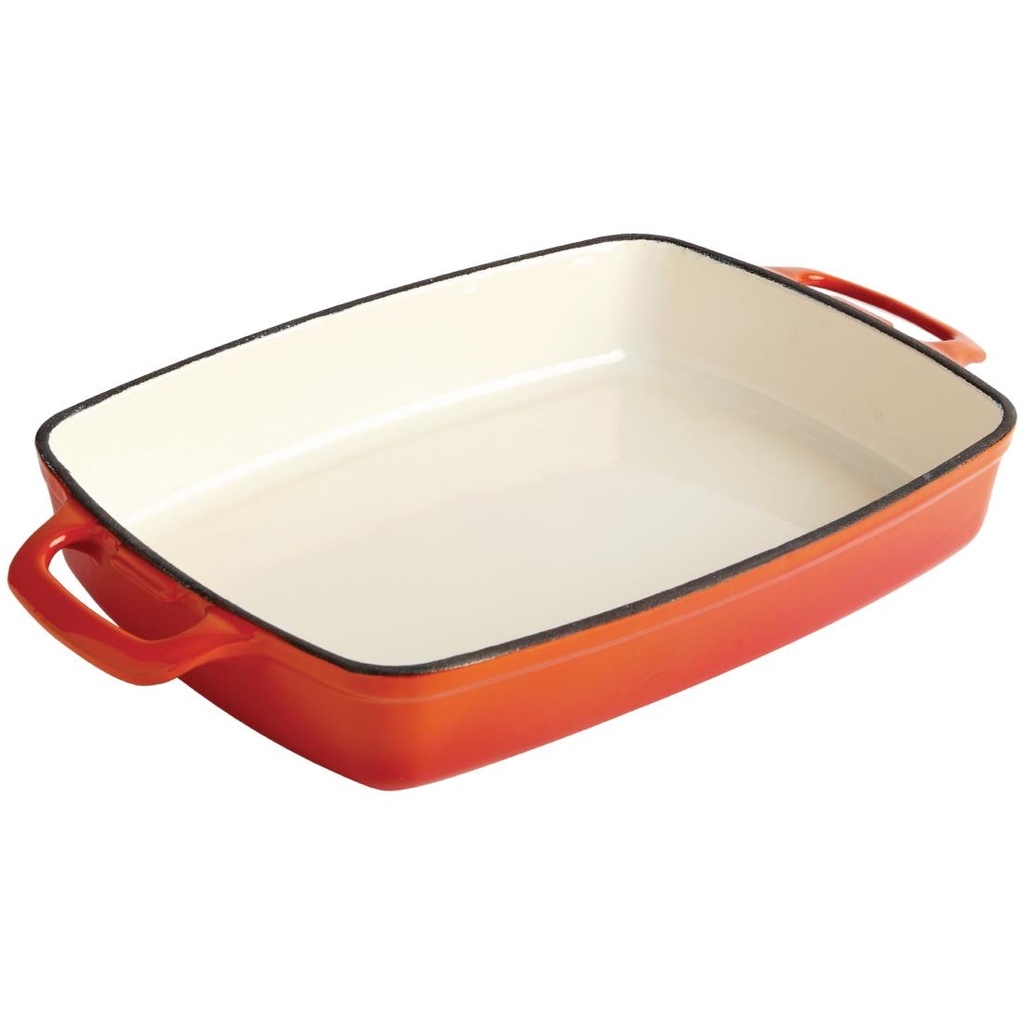 Plat en fonte rectangulaire Vogue orange 2,8L