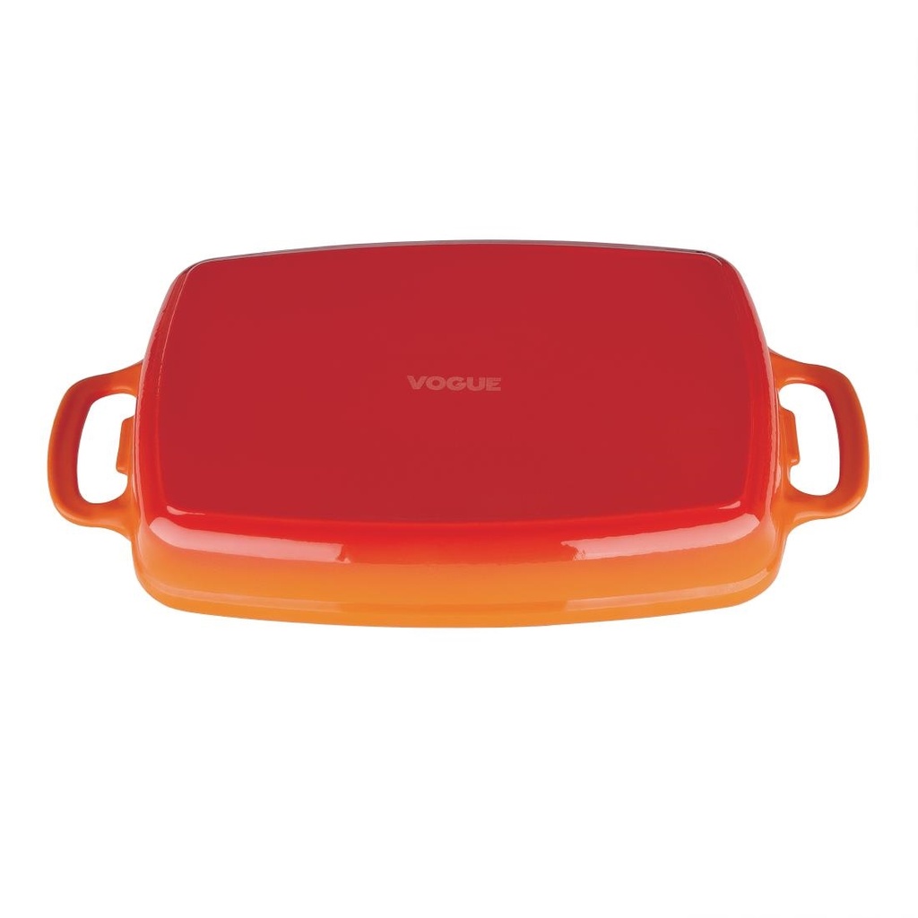 Plat en fonte rectangulaire Vogue orange 2,8L