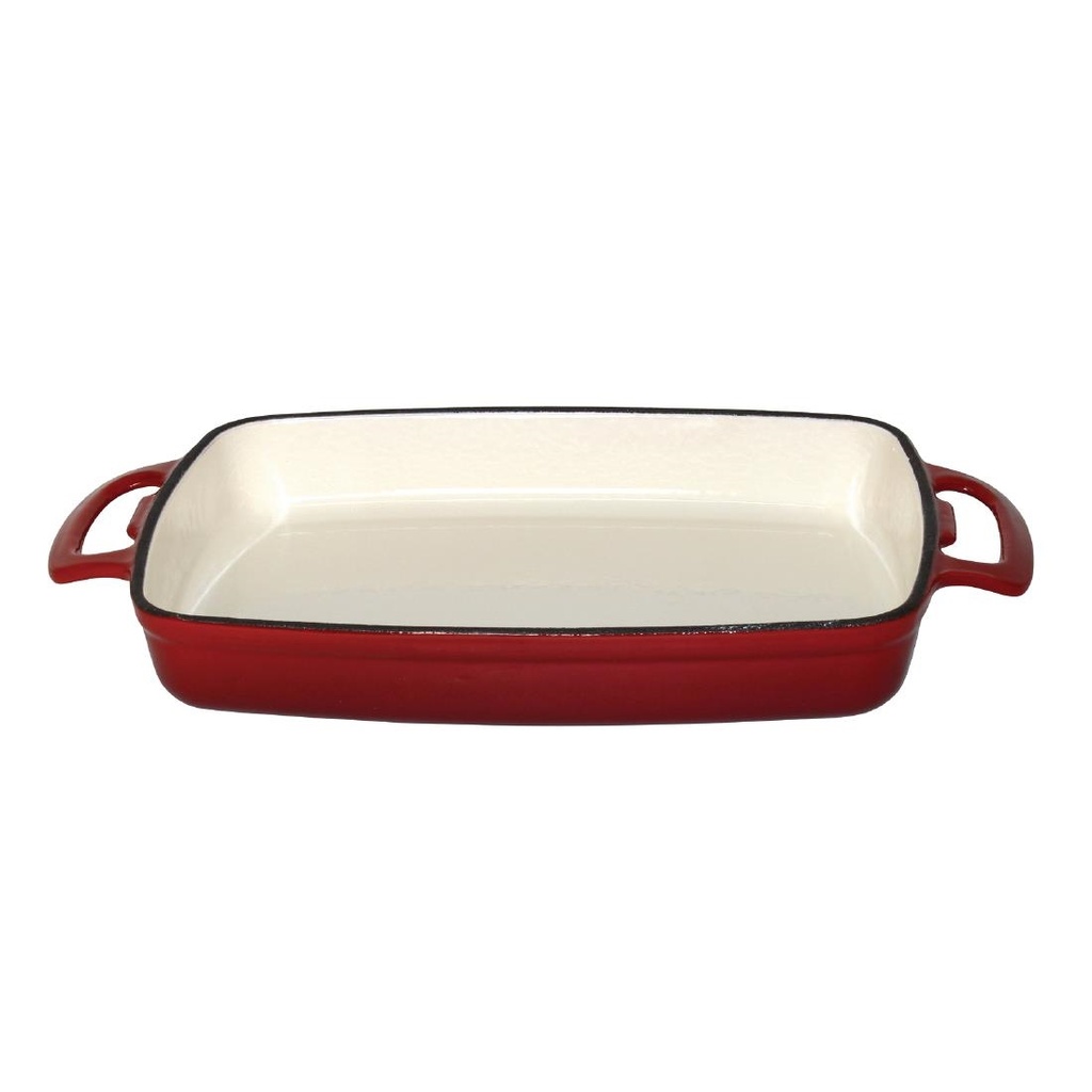 Plat en fonte rectangulaire Vogue rouge 1,8L