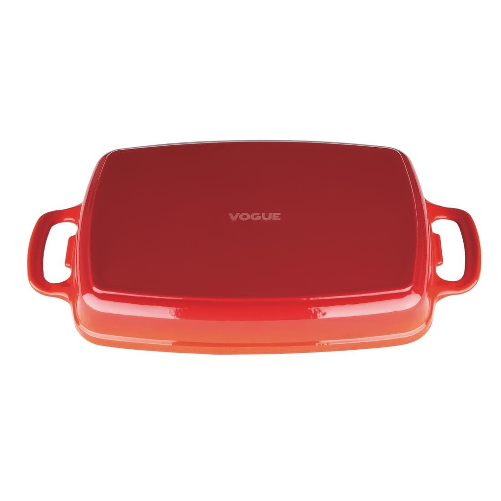 Plat en fonte rectangulaire Vogue rouge 2,8L