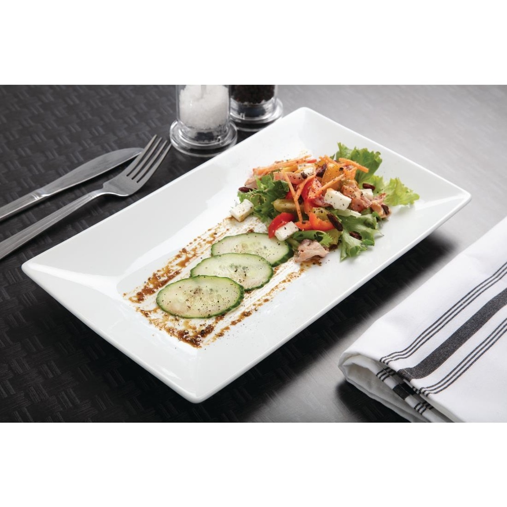 Plat rectangulaire de service 310 x 180mm Olympia (Lot de 2)