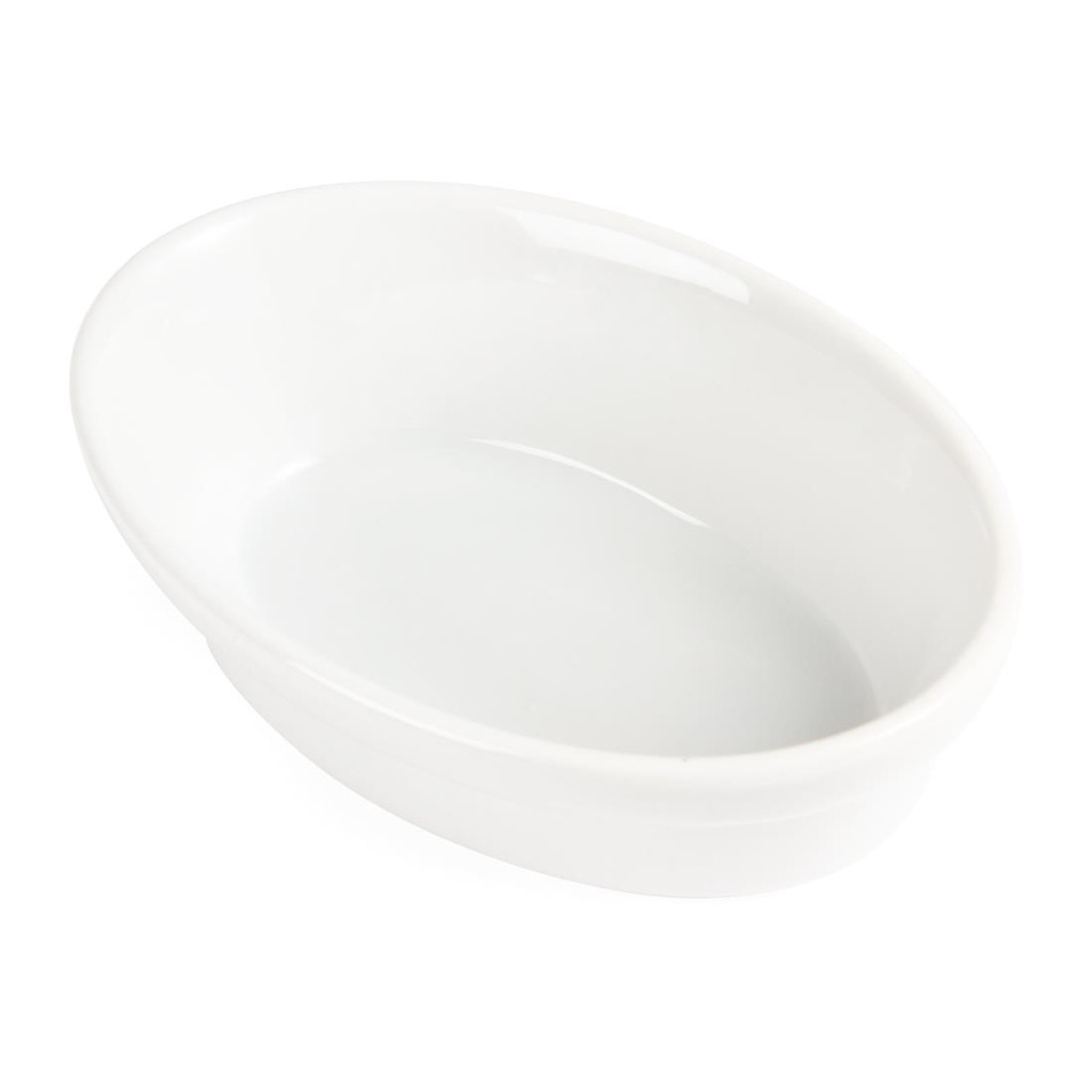 Plats à gratin ovales blancs Olympia 145 x 104mm (Lot de 6)