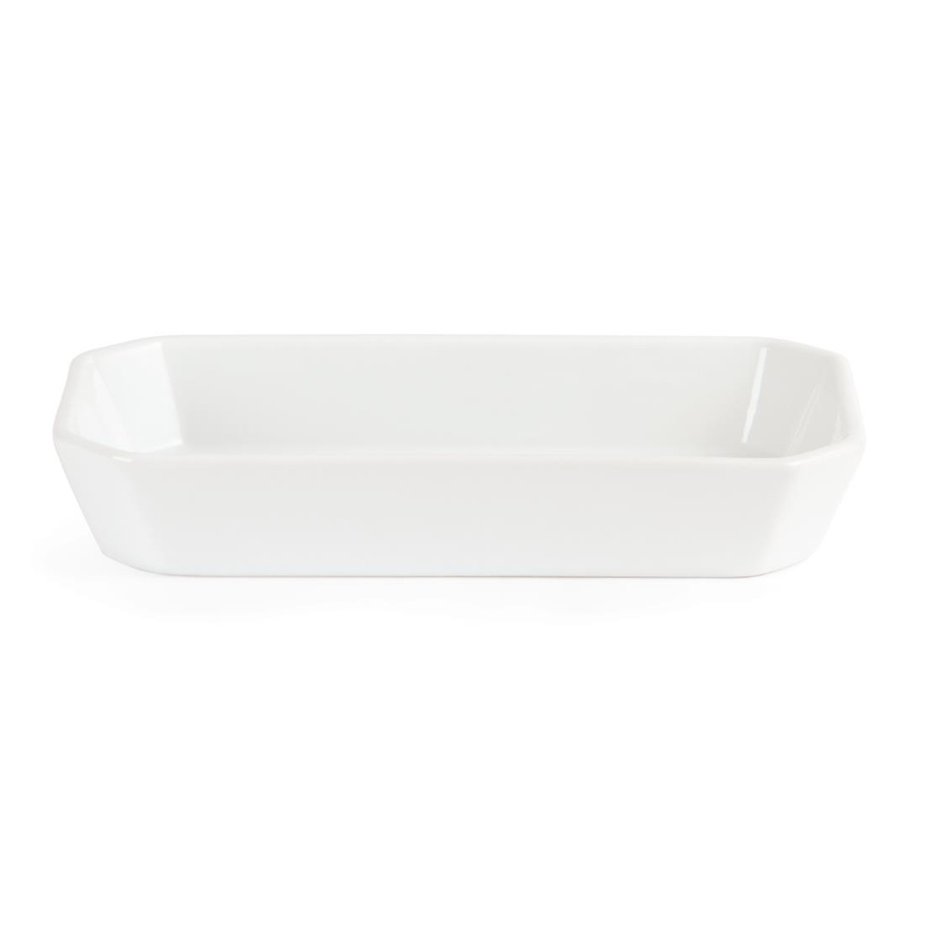 Plats à hors d'oeuvre oblongs blancs 235 x 122mm Olympia (lot de 6)