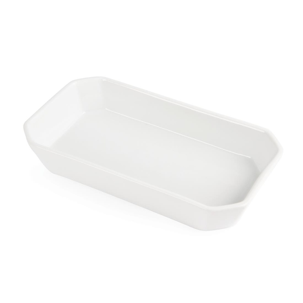 Plats à hors d'oeuvre oblongs blancs 235 x 122mm Olympia (lot de 6)