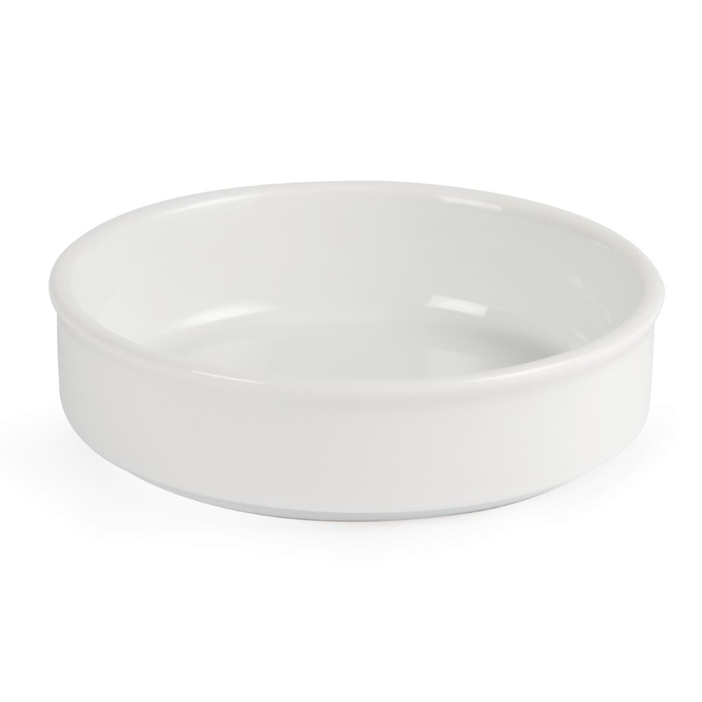 Plats empilables en porcelaine blanche Olympia 134mm (Lot de 6)