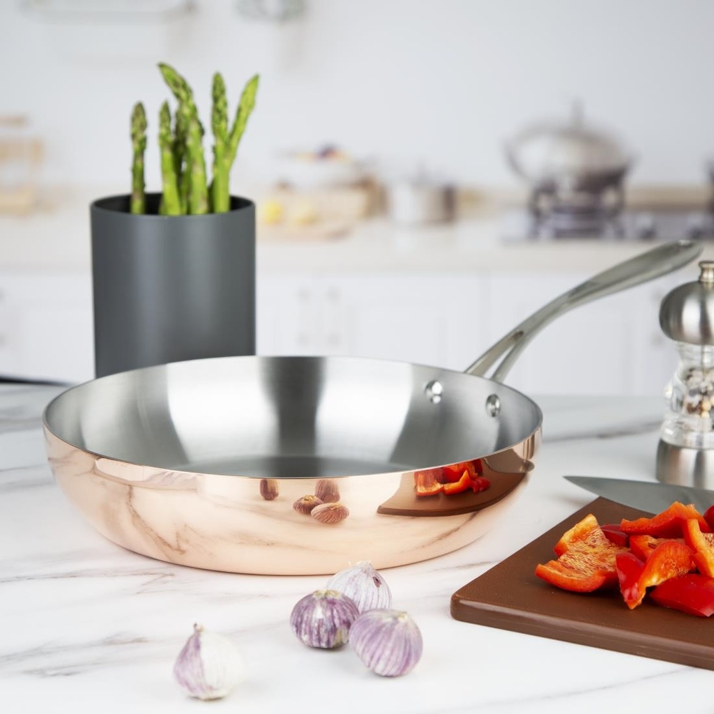 Poêle triple paroi cuivre induction Vogue 280x60mm