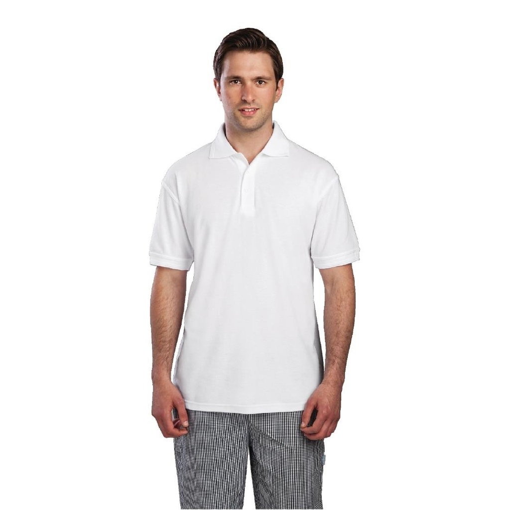 Polo mixte blanc XL